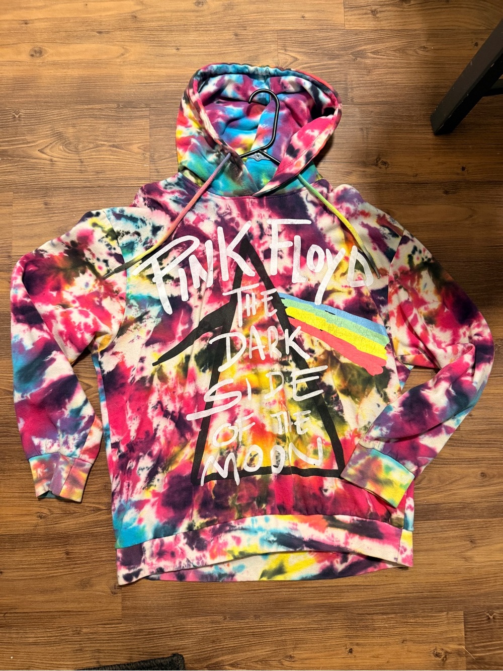 Pink Floyd Multicolor Tie-Dye Hoodie with Prism Graphic